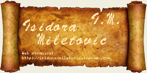 Isidora Miletović vizit kartica